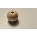 Perles rondes bois naturel, 20 mm, Trou de 4mm sachet 6 pièces