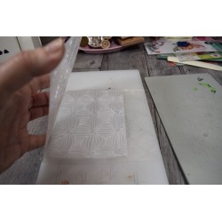 Plaque de Texture  à relief, embossage "Dentelle" (150 x 168 x 1 mm)