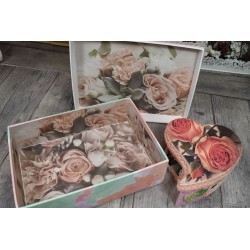 Papier Scrap Double Esprit Romantique"Roses " 30.5 X 30.5cm 1p