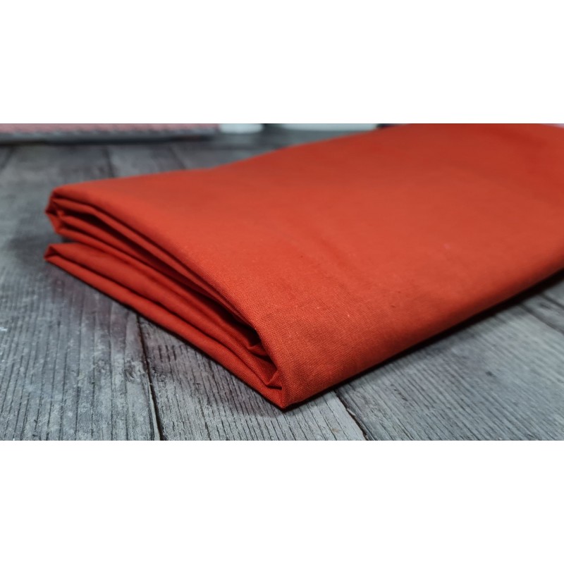 Tissu coton Uni Orange Citrouille  - Par 10 cm en 1,50m