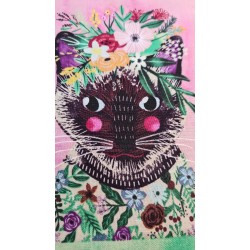 Tissu portrait 1 de chats famille Floral pets de Mia Charro 11X16 cm