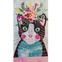 Tissu portrait N°3 de chat famille Floral pets de Mia Charro 11X16cm