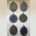 Médaillon Pendentif Rétro en métal (35 mm) 6 pièces - Création de Bijoux