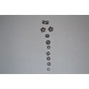Perles Métal argenté diverses formes  (sachet : 10 pièces)