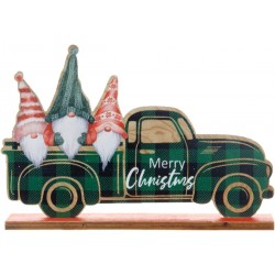 Camion de NOEL 3D décoration kit en bois 21x8x8cm (à monter)