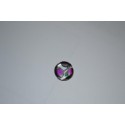 Perles  en verre vitrail ronde effet rose "Oeil de Paon" 15 mm (sachet : 2 pièces)