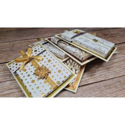 Papier décoré A4 'Rössler Papier,Twin' Coeurs dorés 1feuille