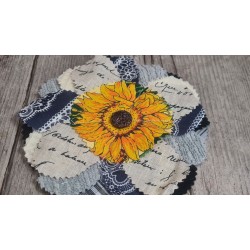 Fleur Tissu coton vintage "La fleur de Louise" artisanale, à l'unité