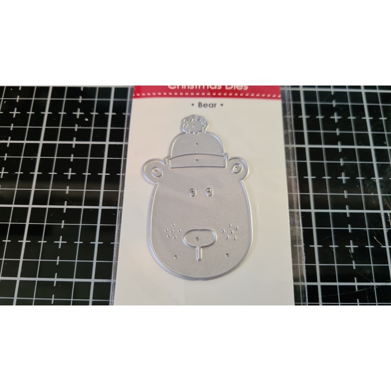 Matrice de Découpe en métal, Xcut  tête OURS bonnet NOEL Mini dies 1 pièce
