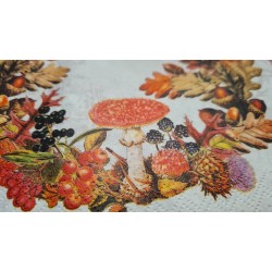 Serviette en papier couronne d'automne  à l'unité  33x33 cm