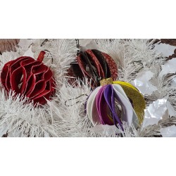 Papier scrap double Design Casse Noisette 30,5x30,5 cm blanc/or/rouge lot 3P