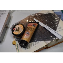 Transfert 2 planches A4, Etiquettes Ornements textes, Stampéria