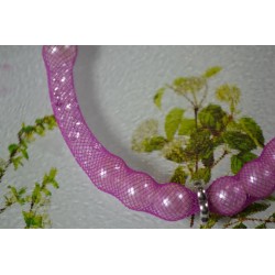 Fil Résille Tubulaire rose fushia diamètre 4 mm (Sachet : 1 m)