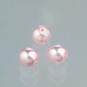 Perles rondes Luster en verre cirée effet nacré Rose poudré 8 mm (Boîte : 20 pièces)