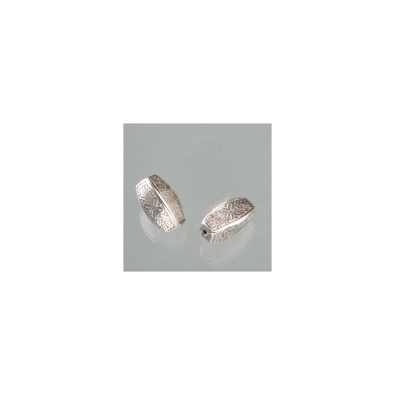 Perle antique  argentée  11mm X 23 mm (vendue à l'unité)