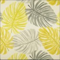 Coupon tissu Polyester tendance jaune et gris feuilles 45 X 50 CM