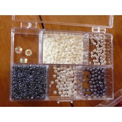 Boîte Rangement perles et bijoux plastique 7 compartiments