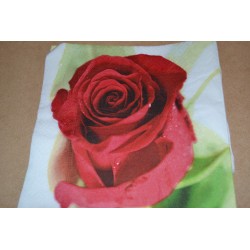 Serviette en papier "Rose rouge" (vendue à l'unité)