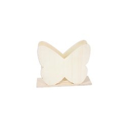 Support à décorer en Bois brut Porte Serviette forme papillon (9 x 14.5 x 6 cm)