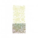 Planche stickers papillons pailletés transparents contours dorés sur  fond pailleté blanc, pour Carterie & Embellissements