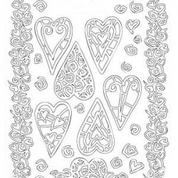 Planche stickers Peel off  Coeurs élancés Blancs pour Carterie, Embellissements, & Manucure