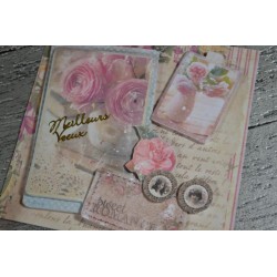 Planche stickers Peel off  Coeurs élancés Roses pour Carterie, Embellissements, & Manucure