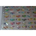 Planche stickers motifs Fleurs miniatures muti-colores Arc-en-Ciel (13x 23 cm)