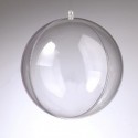 Boule décorative plastique transparente Ø 14 cm, séparable en 2 parties (vendu à l'unité)