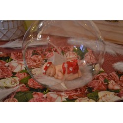 Boule décorative plastique transparente Ø 14 cm, séparable en 2 parties (vendu à l'unité)