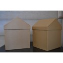 Boîtes de rangement en forme de Maison, carton papier mâché ( lot de 2, "Les moyennes")