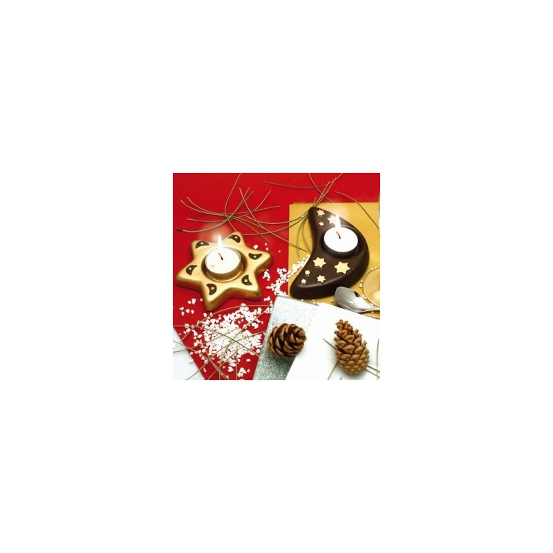 Moule Bougeoir 2 formes Etoile et Lune Moule Bougeoir 2 formes Etoile et Lune