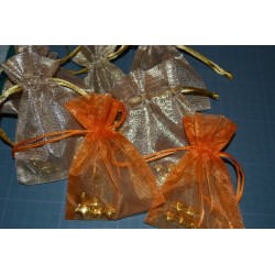 Sachets en Organza crème 12 x 17 cm, pour petits Cadeaux Précieux (lot de 5 sachets)