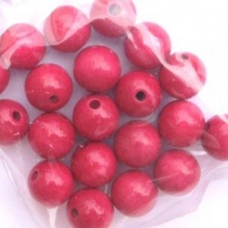 Perles en bois en sachet Rose Vif  14 mm (sachet 20 pièces)