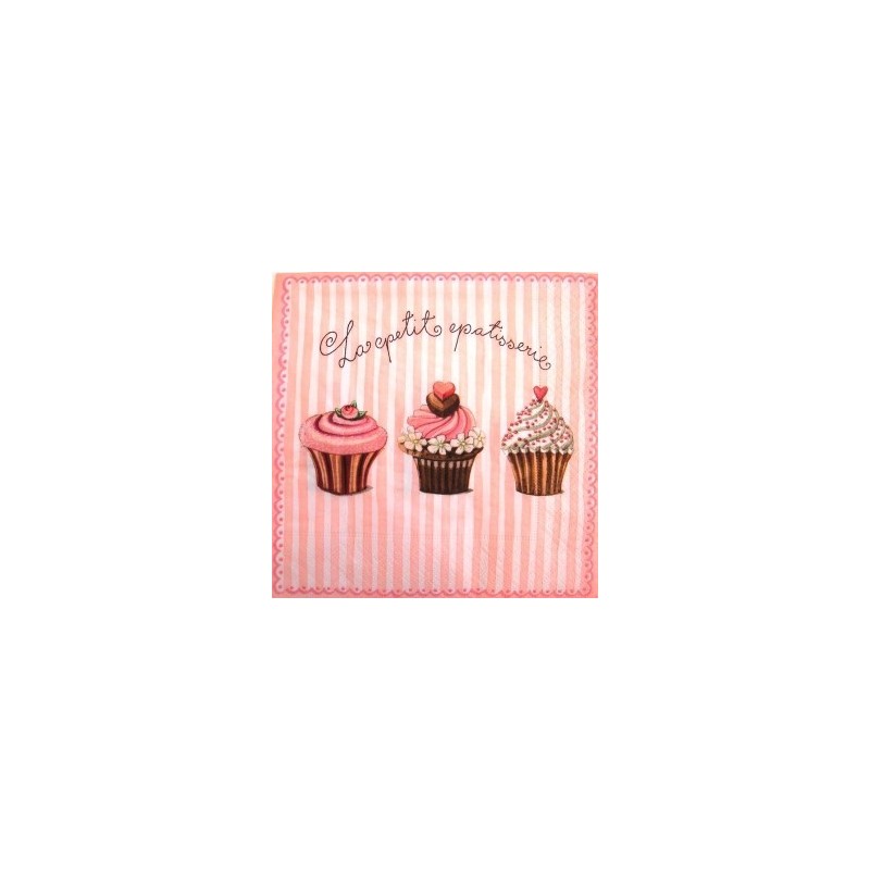 Serviette Muffins CupCakes (vendue à l'unité) 3 plis Serviette Muffins CupCakes (vendue à l'unité) 3 plis