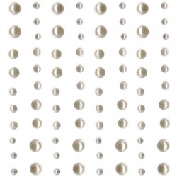Strass Mini Perles Adhésives (Blanc) - plaque de 80 pièces