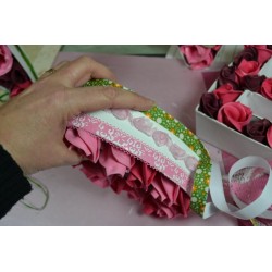 Ruban tissu adhésif Masking Tape Dentelle coton Rose 17mm X 2,5m