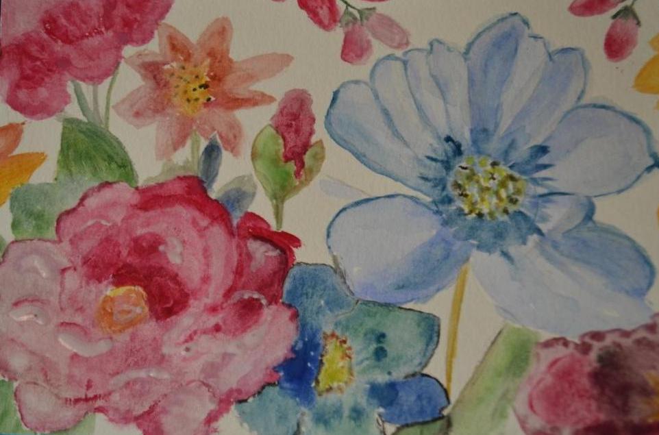 ATELIER PEINTURE FACILE : Cours de Peinture Aquarelle N° 1 pour Débutants :  Inspiration, Fleurs du Jardin - TUTORIEL