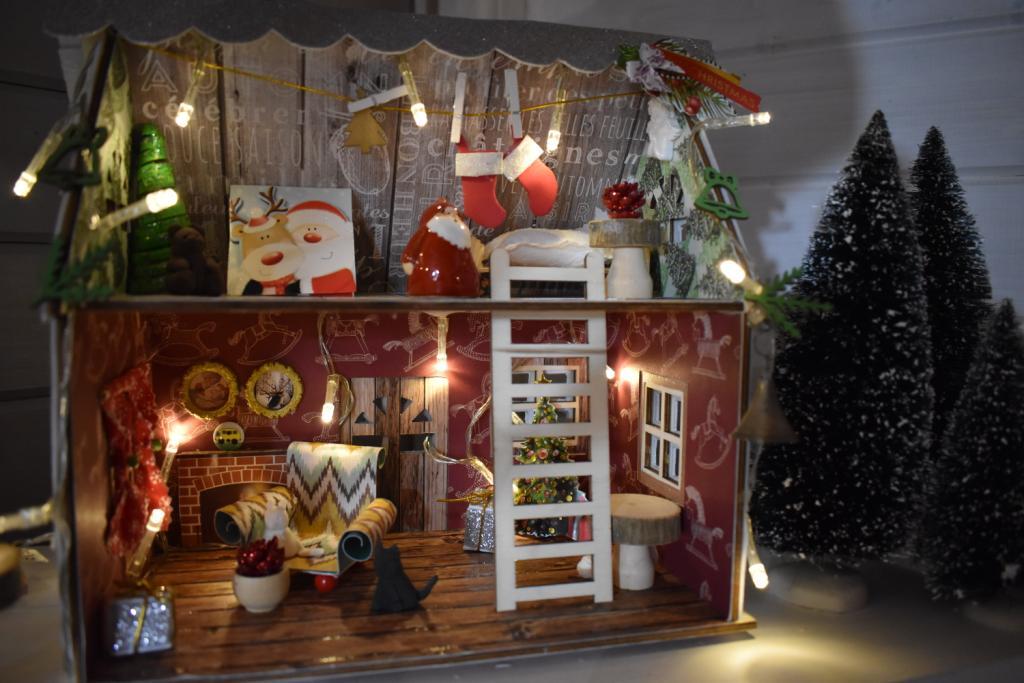 Kit Meubles Miniature Noël DIY - Lit, Sapin, Piano, En Bois, Pour Maison De Poupée Ou Déco